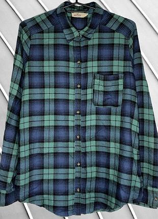 Жіноча зелена фланелева сорочка hollister s m 36 38 холістер оверсайз сорочка в клітинку сорочка hollister s m 36 38
