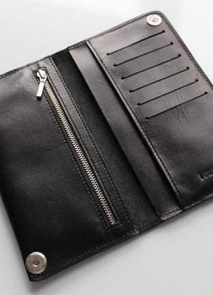Чоловічий гаманець портмоне з натуральної шкіри чорний4 фото