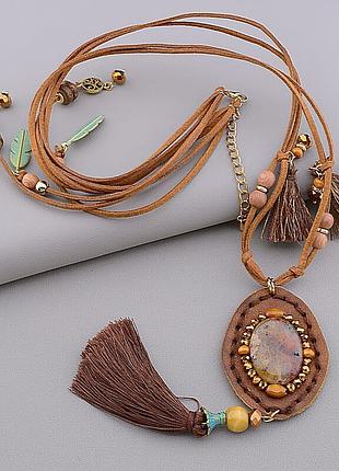 Подвески 80 см. 'hand made', замш