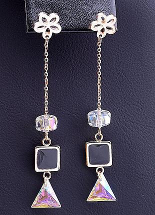 057085 сережки 'fashion' сrystal (позолота 18 к)