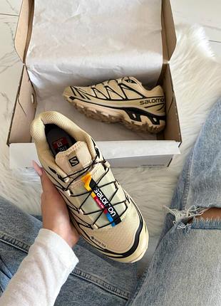 Salomon xt-6 beige black gore-tex 6