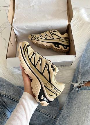 Salomon xt-6 beige black gore-tex 8