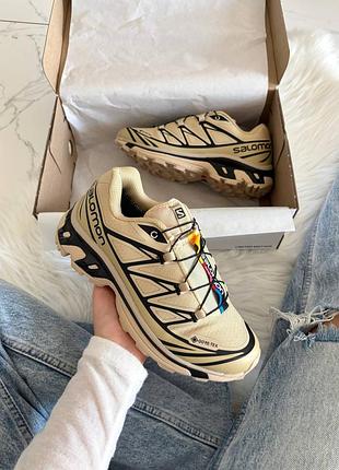 Salomon xt-6 beige black gore-tex 10