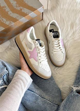 Golden goose white ballstar pink 3