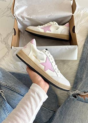 Golden goose white ballstar pink 7