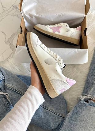 Golden goose white ballstar pink 8