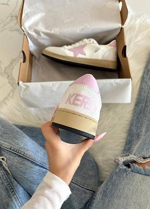 Golden goose white ballstar pink 9
