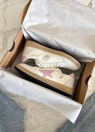 Golden goose white ballstar pink 10