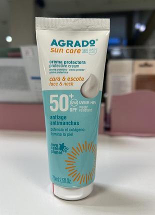 Сонцезахисний крем agrado sun care 360 spf 50 для обличчя та шиї