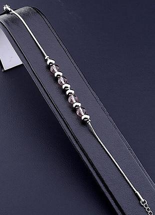 070168 браслет 'stainless steel' розовый кварц медицинская сталь 316l10,6 г.