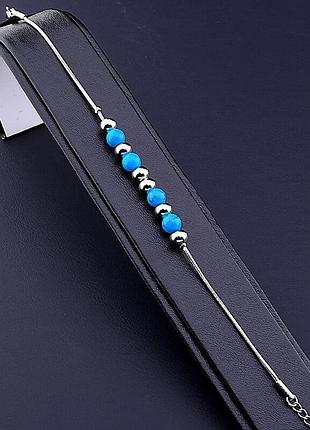 070167 браслет 'stainless steel' бірюза медична сталь 316l10,7 г.