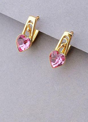 100062 сережки 'xuping' swarovski (позолота 18к)