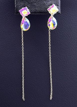 057077 серьги 'fashion' сrystal (позолота 18к)