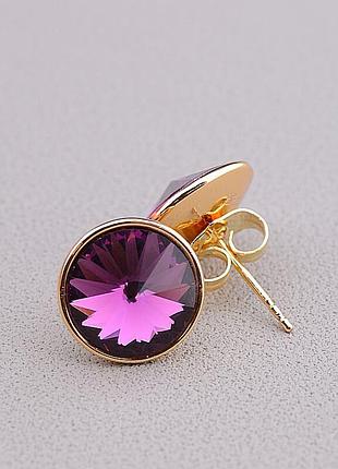 Сережки swarovski 'xuping' (позолота 18к), swarovski(ориг.) з медичного сплаву