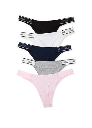 Трусики стрінги pink by victoria’s secret, 5 шт. розмір s