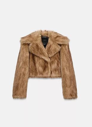 Жіноча коротка шуба з штучного хутра zara