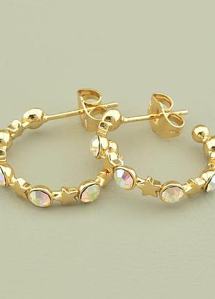 124263 серьги 'xuping' swarovski (позолота 18к)