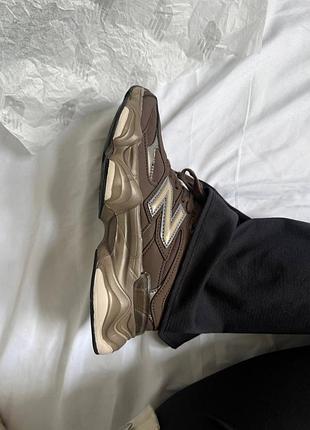 New balance 9060 chocolate leather термо 7