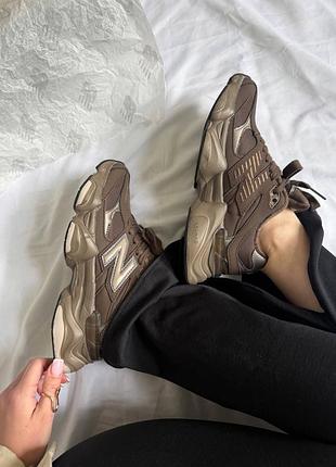 New balance 9060 chocolate leather термо 9