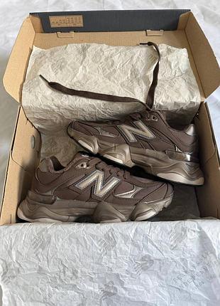 New balance 9060 chocolate leather термо 4