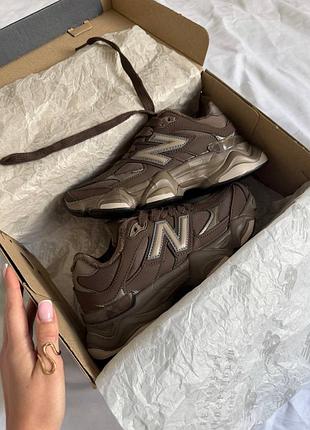 New balance 9060 chocolate leather термо 5