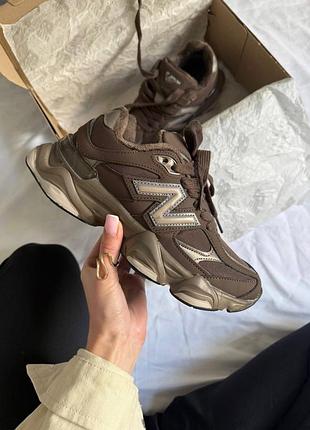 New balance 9060 chocolate leather термо