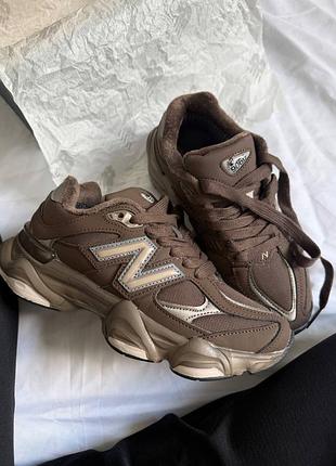 New balance 9060 chocolate leather термо 3