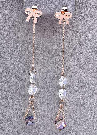 057107 серьги 'fashion' сrystal (позолота 18к)