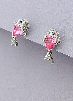 Серьги 'xuping' swarovski (родий), swarovski(ориг.) из медицинского сплава
