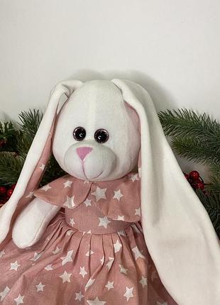 Мягкая игрушка зайчик в платье