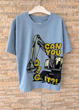 Футболка 👕 будівельна техніка 🚜 nutmeg 6-7 років, 116-122 см