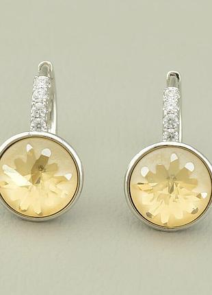 112471 серьги 'xuping' swarovski (родий)