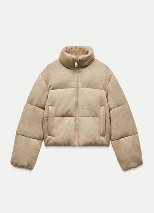 Жіноча тепла пухова куртка пуфер пуховик zara