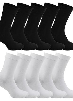 Набір класичних шкарпеток унісекс premier socks «базовий дует» (5 чорних + 5 білих) розм. 36-39, 40-42, 43-45