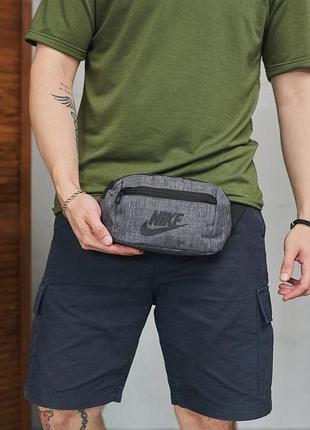 Бананка nike темно-серый меланж, черное лого #