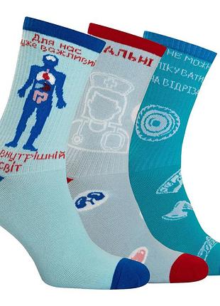 Набір шкарпеток premier socks для лікарів, унісекс, 3 пари в наборі, разм. 36-39, 40-42, 43-45 40-42