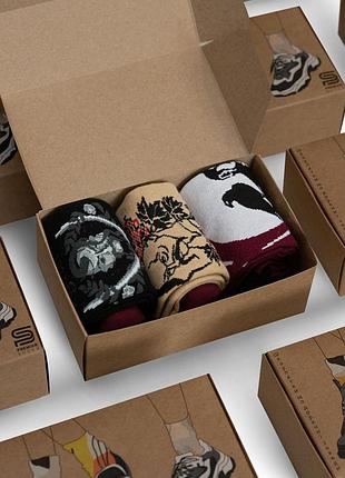 Набор носков патриотических premier socks козацькая мощь, унисекс, 3 пары в наборе, разм. 40-42, 43-45