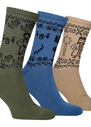 Подарунковий набір шкарпеток premier socks “козацька сила”, 3 пари в наборі, розм. , 40-42, 43-45