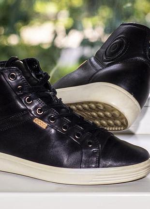Кеди високі ecco soft 7 mid ws 43002301001 leather black 40 р. оригінал