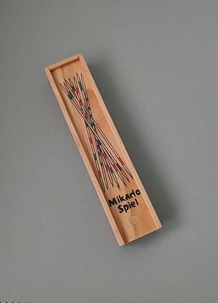 Винтажная игра mikado spiel с деревянными палочками в деревянной коробке