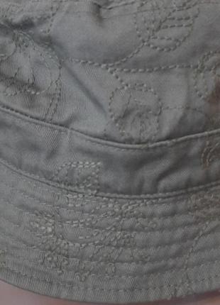 Актуальная натуральная  панама с вышивкой стиль кежуэл uni -size8 фото