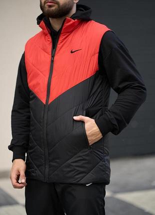 Жилетка чоловіча "clip" nike помаранчево-чорна #