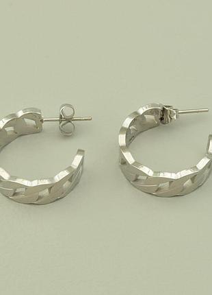117495 серьги 'stainless steel' (родий)