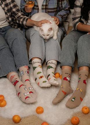 Набір новорічних шкарпеток premier socks: "тепло під ялинкою", унісекс, 36-39, 40-42, 43-45