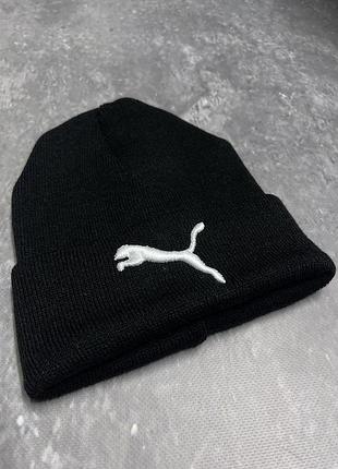 Шапка с добавлением шерсти puma черная