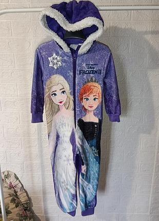 Теплий флісовий комбінезон / кігурумі disney frozen 2 (холодне серце), розмір 98–104 см (3–4 роки)