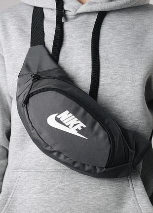 Бананка серая 1000d nike (белое лого) #