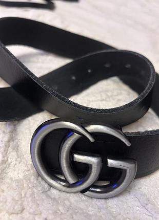 Ремінь жіночий gucci шкіряний чорний