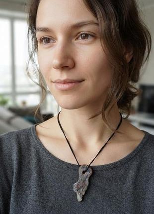 Кулон подвеска ручной работы из натурального дерева, эко украшение бохо дрифтвуд