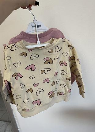 Кофти для дівчаток mini baby, рожевий, молочний, з принтом серця